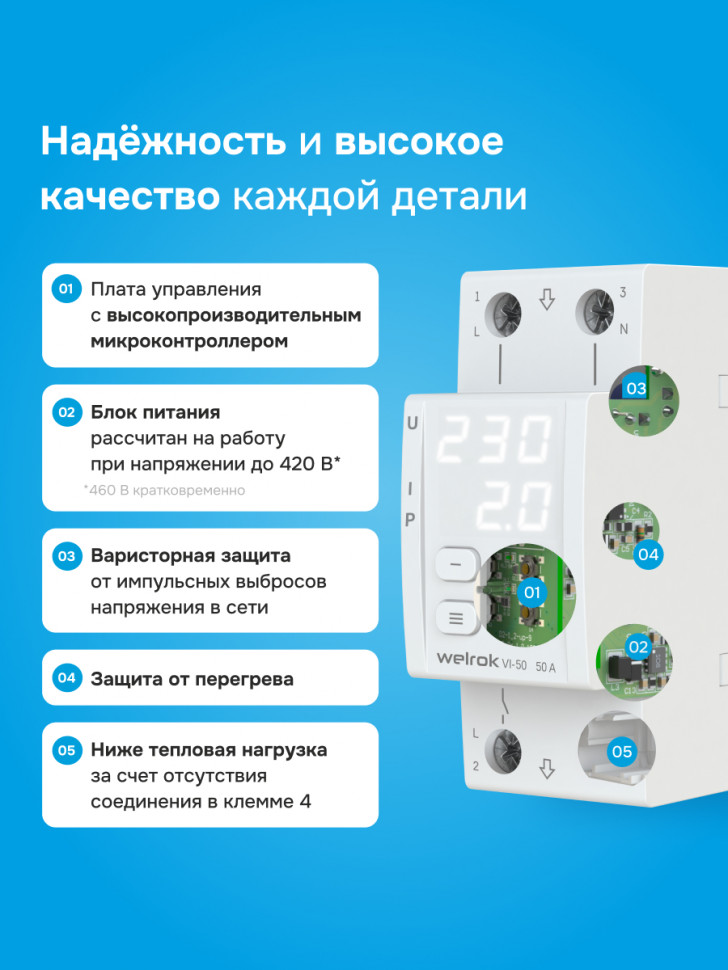 Реле напряжения с контролем тока Welrok VI Реле напряжения с контролем тока Welrok VI